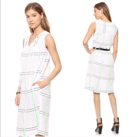 Ace & Jig Dresses & Skirts - Ace & Jig / Windowpane White Peasant Shift Dress